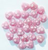 20 12mm Milky Pink and White Heart Beads