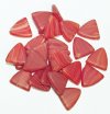 30 13mm Matte Red and White Marble Triangle Beads
