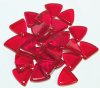 30 13mm Transparent Red Triangle Beads