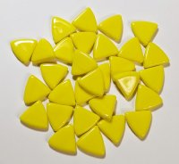 30 13mm Opaque Yellow Triangle Beads