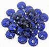 25 13mm Transparent Cobalt Glass Cinnamon Bun Beads