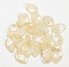 25, 14mm Wavy Ivory Pearl Glass Leaf Beads