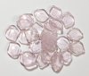 25 14mm Wide Transparent Pink Leaf Beads