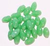 25, 14x8mm Milky Jade Green Opal Twisted Oval Beads