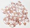 25, 14mm Transparent Light Pink Smooth Bicone Glass Beads