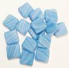 15 15x16mm Matte Blue and White Marble Flat Square Beads