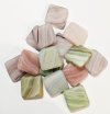 15 15x16mm Matte Marble Flat Square Beads Mix Pack