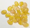 25 16x11mm Flat Oval Marble Matte Golden Yellow