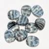 10 16mm Light Blue & Black Tortoise Wavy Disk Beads