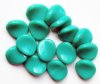 15, 16x14mm Opaque Turquoise Green Wavy Glass Disk Beads