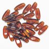 25, 16x6mm Transparent Dark Topaz Tapered Oval Beads