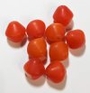 8, 17mm Matte White and Orange Bicone Glass Beads