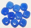 10, 17x16x8mm Milky Blue Opal Flat Oval Beads