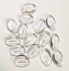 15 18x12mm Transparent Crystal Ridged Flat Oval Beads