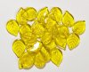 25 18x13mm Transparent Yellow Glass Leaf Beads