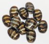 12, 18x13x6mm Satin Topaz Tortoise Flat Oval Beads