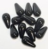 12, 20x9mm Opaque Black Drop Beads