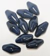 10, 20x10mm Opaque Navy Smooth Bicone Glass Beads