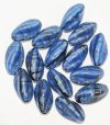 10, 20x11mm Satin Sapphire Tortoise Twisted Oval Beads