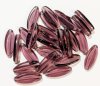 25 20x8mm Transparent Amethyst Long Flat Oval Beads