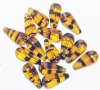 12, 20x9mm Transparent Topaz Tortoise Drop Beads