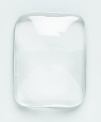 1, 24x18mm Clear Unfoiled Rectangle Glass Cabochon