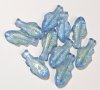 10 28x13mm Blue and Green Glass Fish Beads