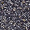 50, 3x10mm Opaque Black Travertine Czech Glass Link Bead