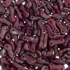 50, 3x10mm Opaque Red Travertine Czech Glass Link Bead