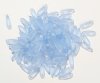 100 3x11mm Matte Transparent Light Sapphire Dagger Beads