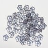 50 3x7mm Transparent Crystal Blue Lustre Flower Spacer Beads