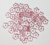 50 3x7mm Transparent Crystal Pink Flower Spacer Beads