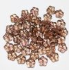 50 3x7mm Transparent Pink Gold Lustre Flower Spacer Beads