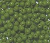 100 4mm Opaque Olive Round Glass Beads