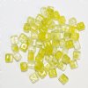 50 4x5mm Transparent Crystal and Olive Marble Glass Cube Beads