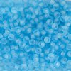 100 4x6mm Matte Transparent Aqua Glass Crow Beads