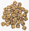 40, 4x8mm Opaque Beige Travertine Flat Square Beads