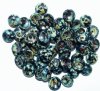 50 4x8mm Opaque Black Travertine Glass Piggy Beads