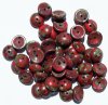 50 4x8mm Opaque Red Travertine Glass Piggy Beads
