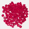 100 5mm Transparent Red Bicone Glass Beads
