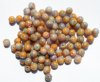 100 5mm Opaque Orange, Mauve, and Green Round Glass Beads