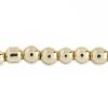 24 Inch Strand of 5mm Bright Gold Round Metalized Glass Beads
