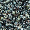 50, 5mm Opaque Black Travertine Glass Forget Me Not Flower Beads