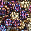 50, 5mm California Violet Glass Forget Me Not Flower Beads