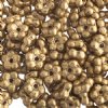 50, 5mm Metallic Gold Glass Forget Me Not Flower Beads