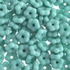 50, 5mm Opaque Turquoise Green Glass Forget Me Not Flower Beads
