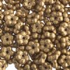50, 5mm Metallic Gold Glass Forget Me Not Flower Beads