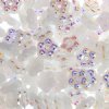 50, 5mm White Alabaster AB Glass Forget Me Not Flower Beads