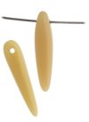 57 5x16mm Opaque Alabaster Ivory Glass Thorn Beads