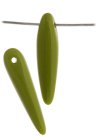 57 5x16mm Opaque Alabaster Olive Glass Thorn Beads